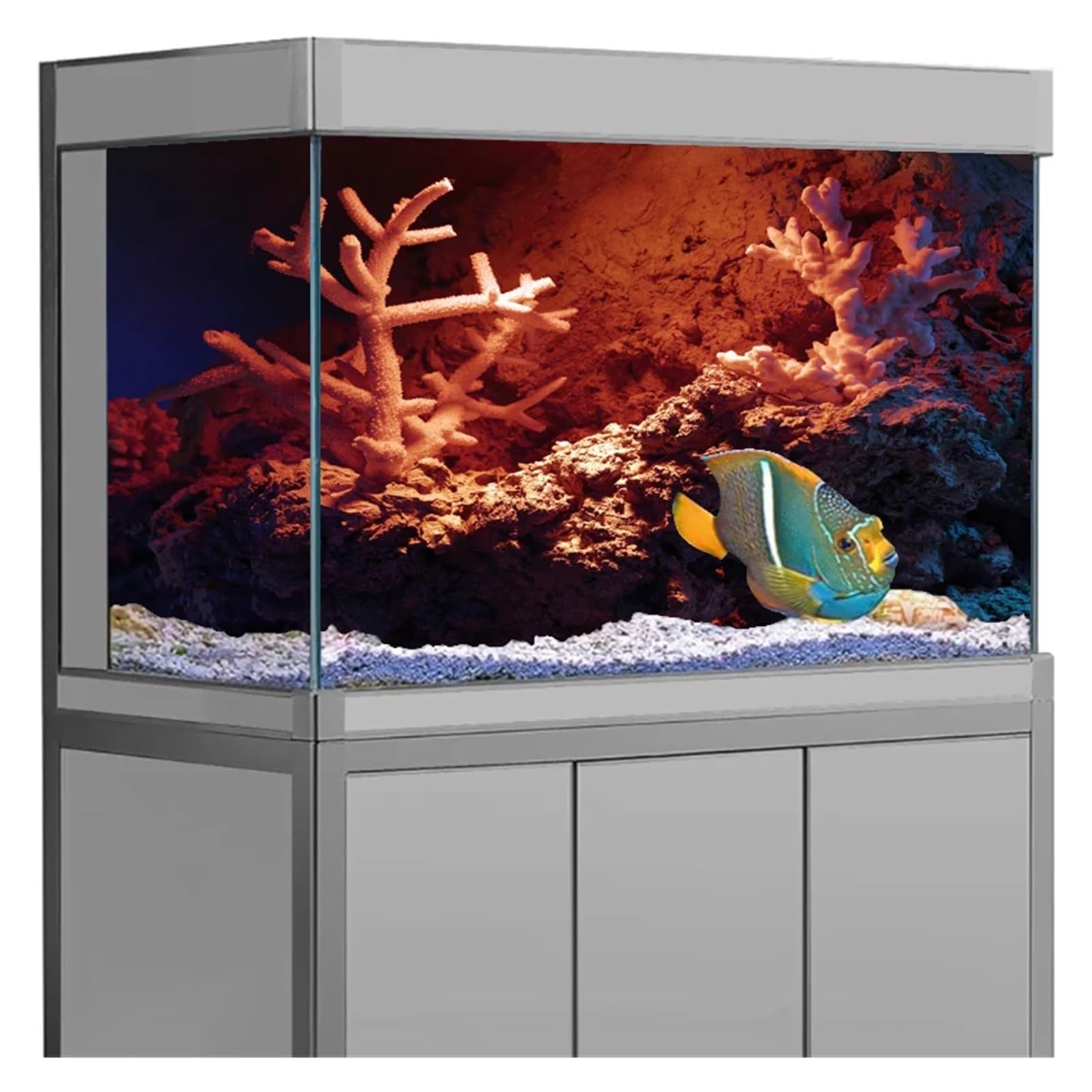 Autocollant de Fond d'aquarium, Affiche de Corail sous-Marin Rouge, décoration d'aquarium, Papier Peint Autocollant, arrière-Plan(41x 122cm)