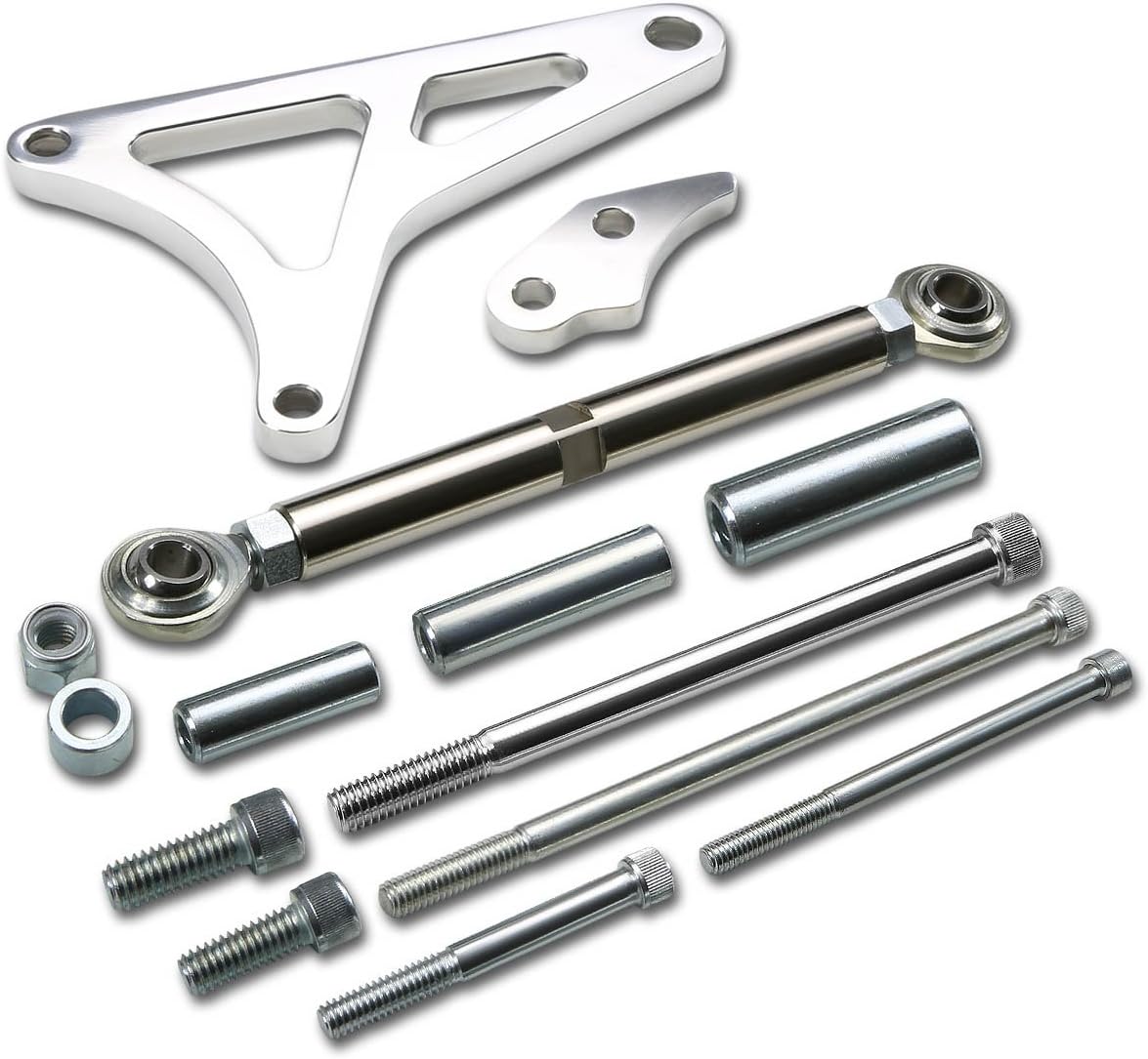 Auto Dynasty (Passenger Side Engine) Alternator Bracket with Adjuster Tensioner Rod Compatible with Ford 5.8L 1982-1992, Aluminum