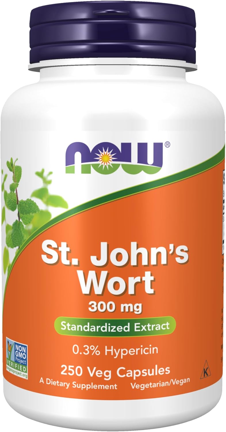 NOW Foods Supplements, St. John's Wort (Hypericum perforatum) 300 mg, Standardized Extract, 250 Veg Capsules