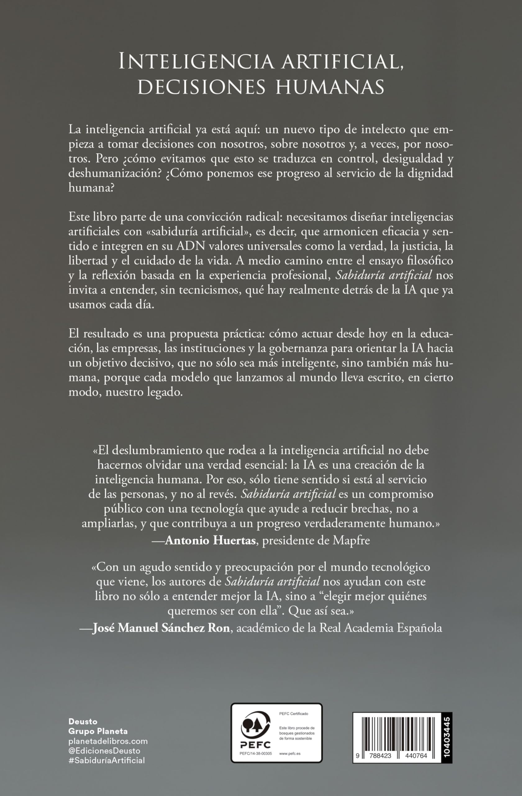 Sabiduría artificial: Una IA humanista (Deusto)