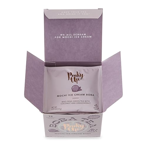 Miniatura 9 de Pinky Up Mochi Ice Cream Boba Tea Sachets - Té verde de hoja entera baja en calorías - Regalo Boba 12 bolsas de té biodegradables