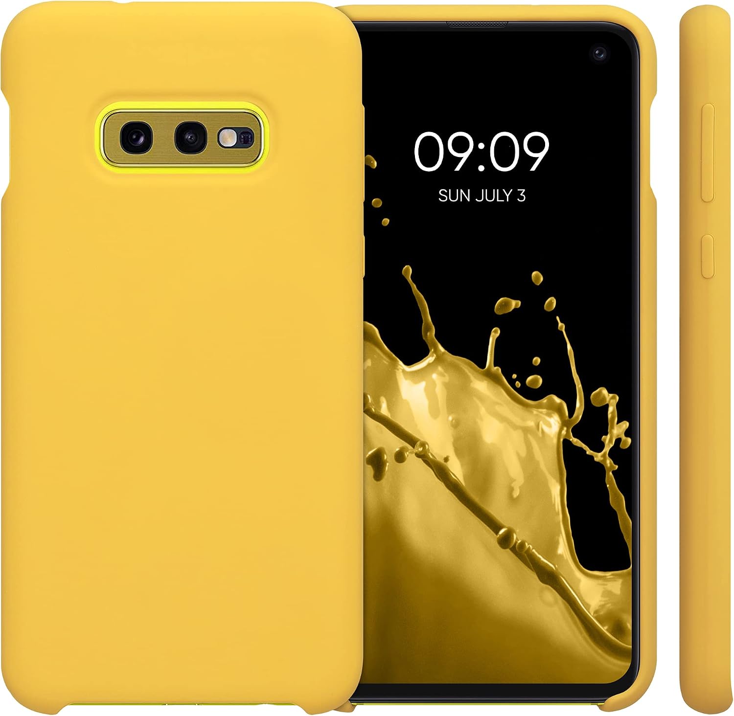 kwmobile Case Compatible with Samsung Galaxy S10e Case - TPU Silicone Phone Cover with Soft Finish - Honey Yellow image 4