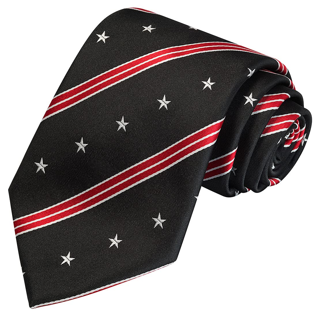 KissTies Mens Silk USA Tie Patriotic Necktie Stars N Stripes Ties