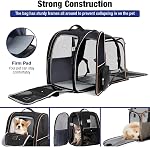 Expandable Cat Backpack Carrier for Large Cats up to 18 lbs, Pet Backpack for Small Dogs, Foldable Travel Dog Carrier for Travel, Hiking, L-Black