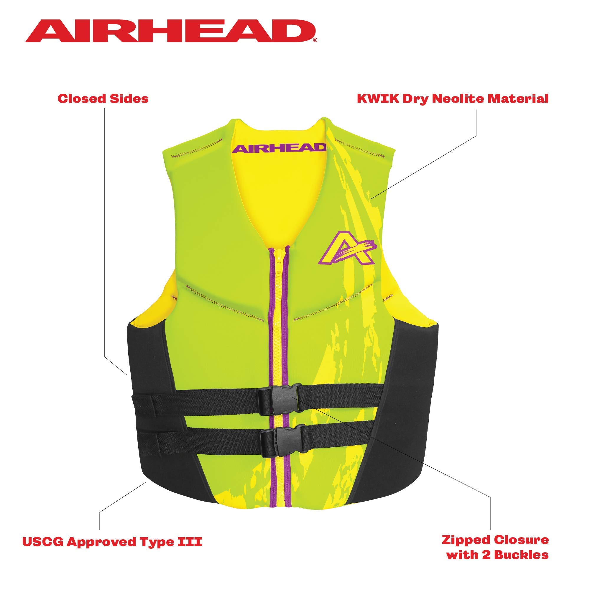 Amazon | Airhead Adult Swoosh Kwik-Dry Neolite Flex Life Vest