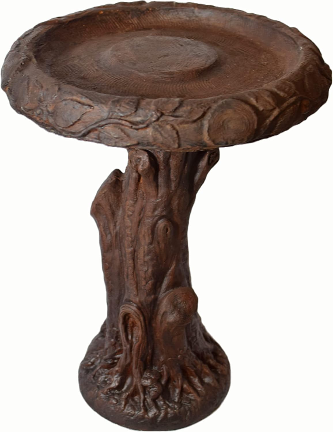 Timber Wood Birdbath- 24" Tall x 18" d- Walnut
