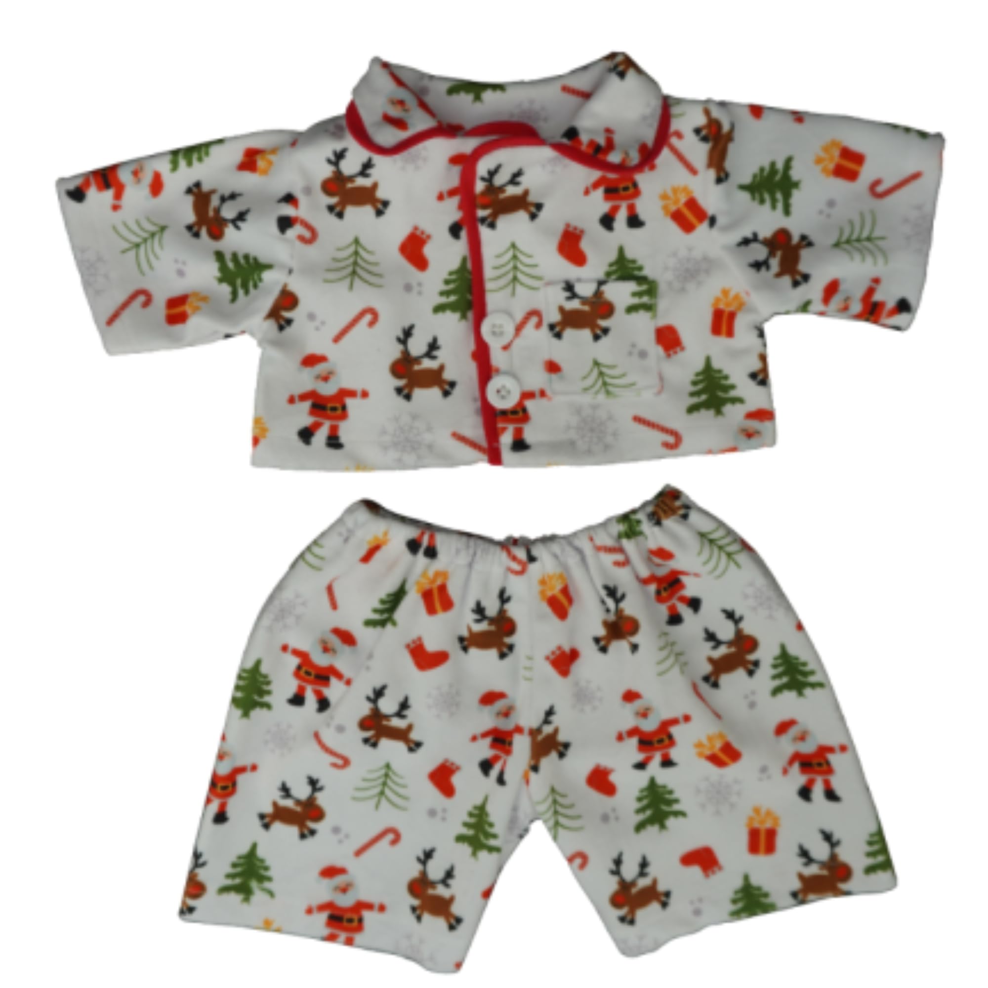 Pijama blanco de Papá Noel, 25 cm, ropa de oso de peluche