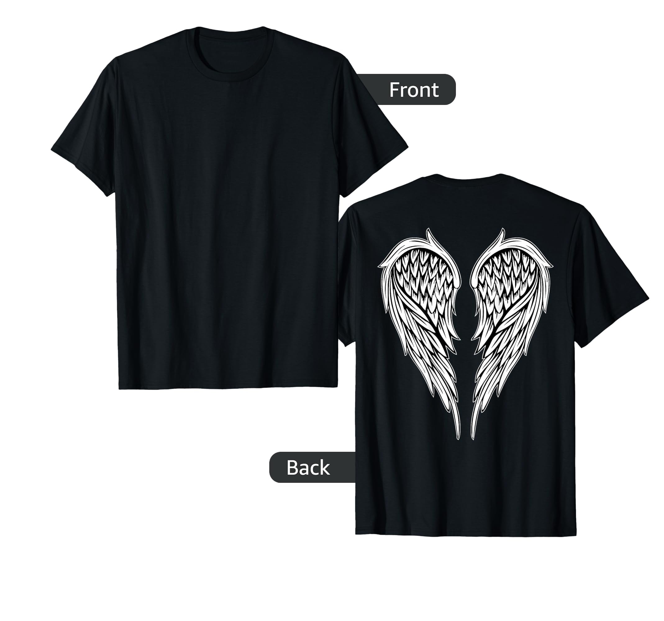 Wings On The Back Side Angel T-Shirt Small