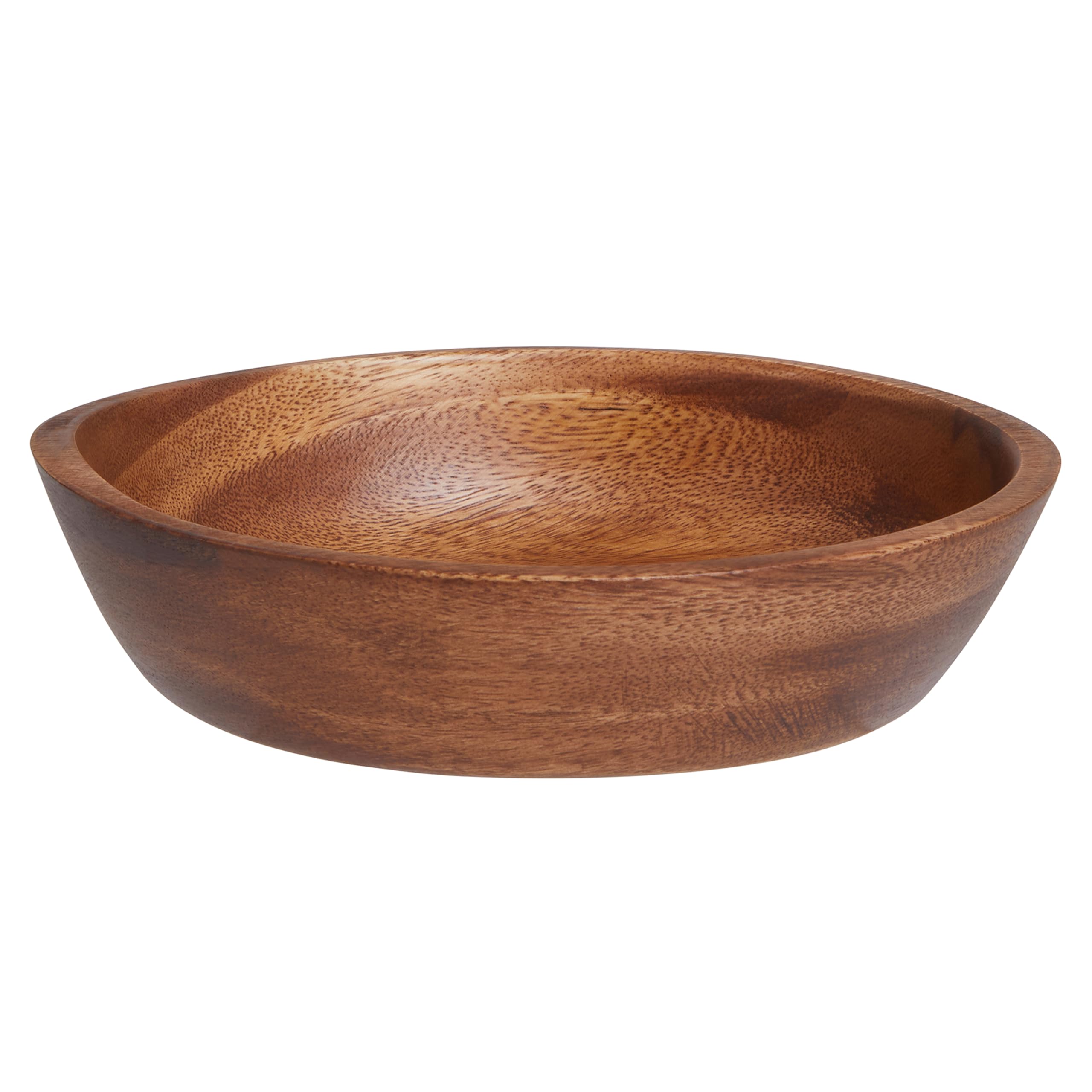 Premier Housewares Acacia Wood Small Shallow Bowl – Round Natural Wooden Serving Bowl for Snacks, Salads & Tableware (20cm)