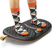 Trobing Wooden Wobble Balance Board Standing Desk Mat with Rollerball - Anti-Fatigue Non-Slip Mat Relieves Foot, Knee, Back Pain