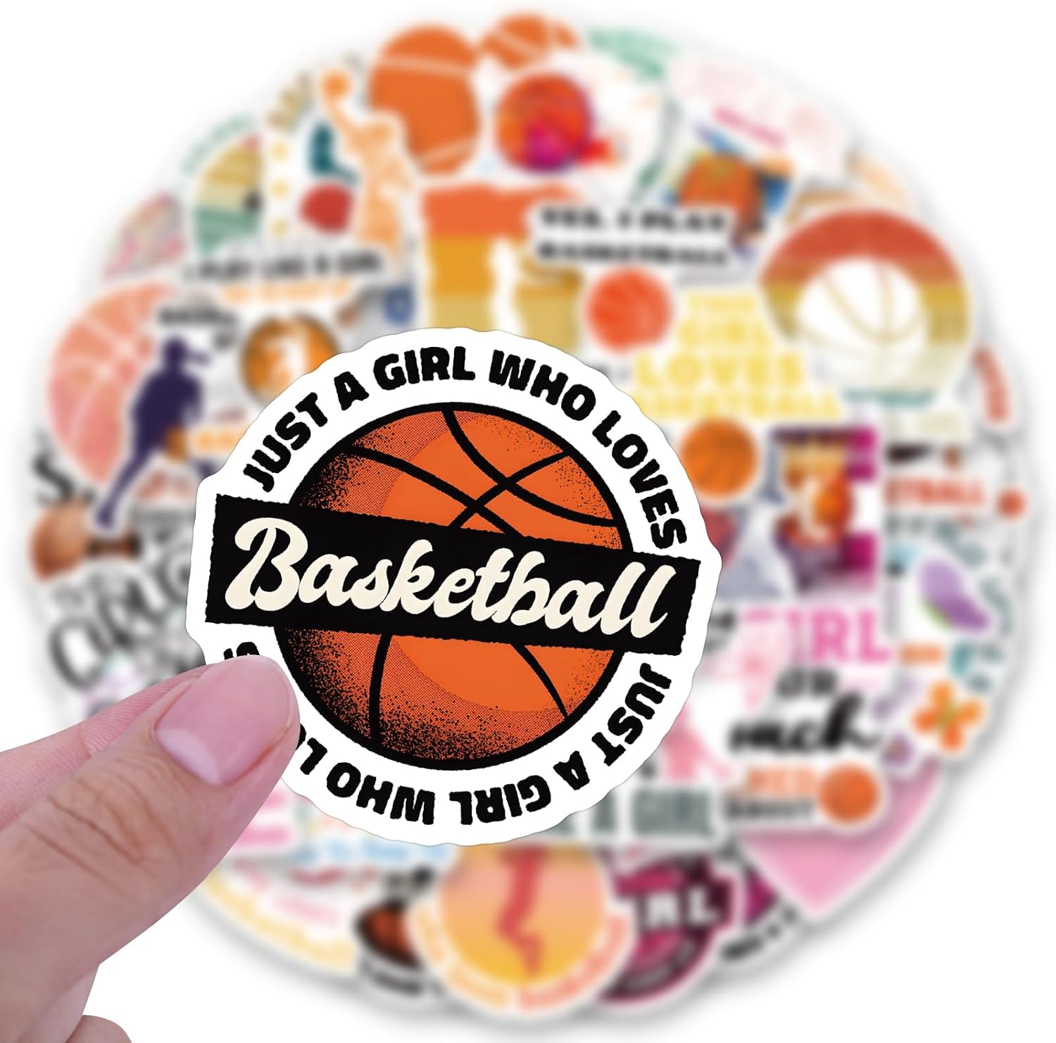 Bonitzdm 63 Pcs Girl Basketball Stickers Water Bottles Laptop Phone Computer Guitar Skateboard Sports Exquisite Vinyl Sticker Waterproof Aesthetic Trendy Decals for Teens Girls image 3
