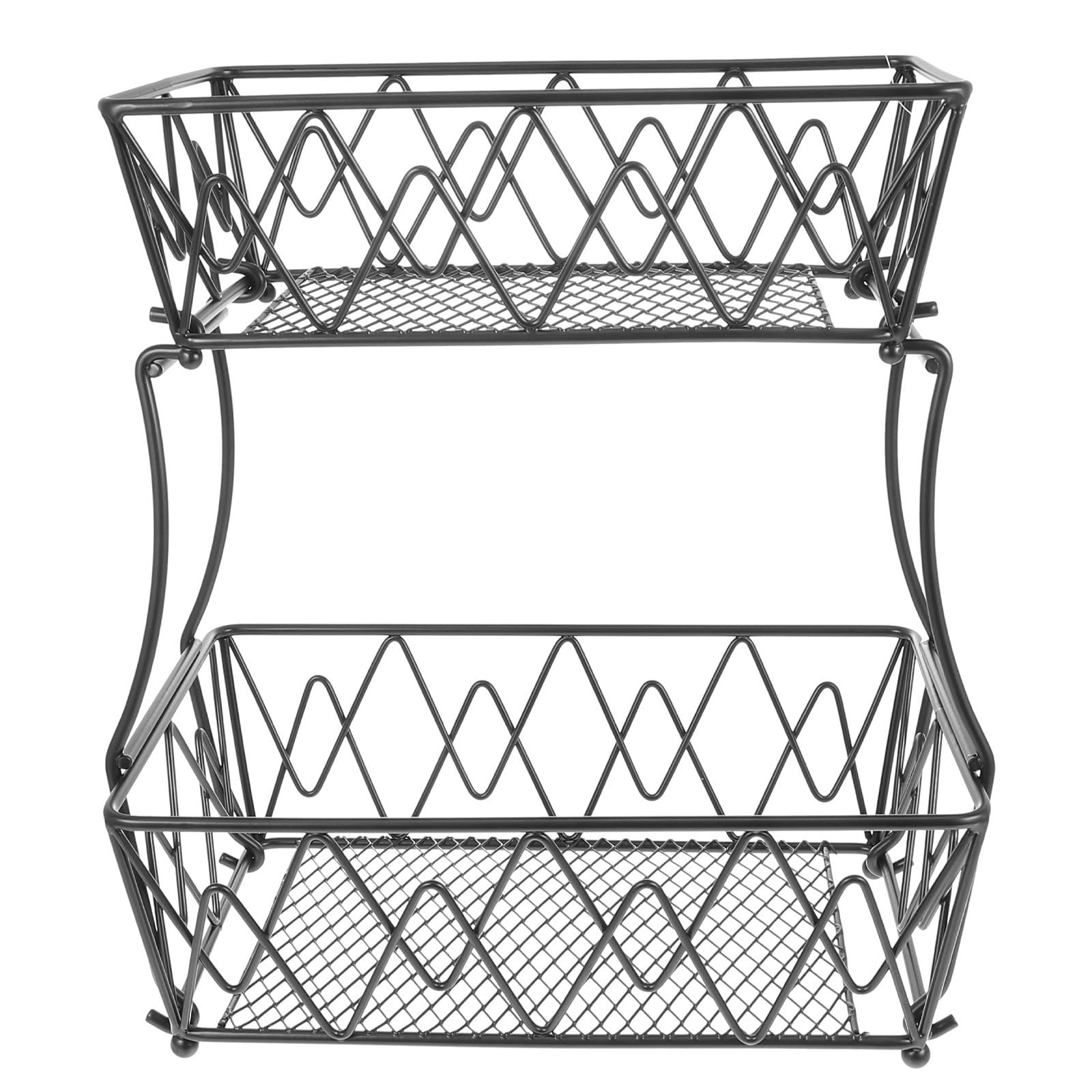 Panier de Rangement Cuisine à Double Couche en Fer, 13x12,2x7,5 Pouces