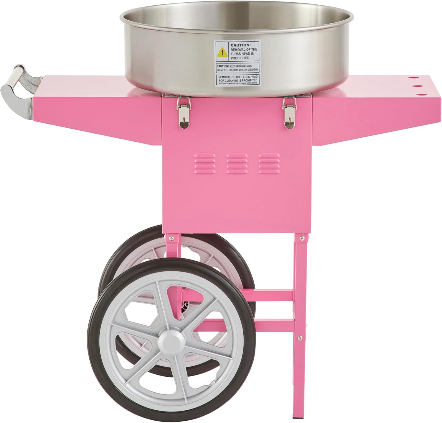 Kratos Commercial Cotton Candy Machine with Cart, Candy Floss Maker, 21" Stainless Steel Bowl with Sugar Scoop, 120V, 1080W
