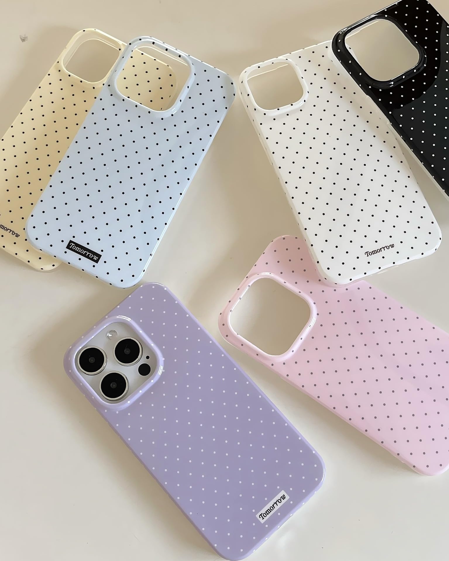 Compatible with iPhone 13/iPhone 14 Case with Cute Fashion Polka Dot Aesthetics Design Simple Case for Soft TPU Slim Protection Case for iPhone 13/14-White