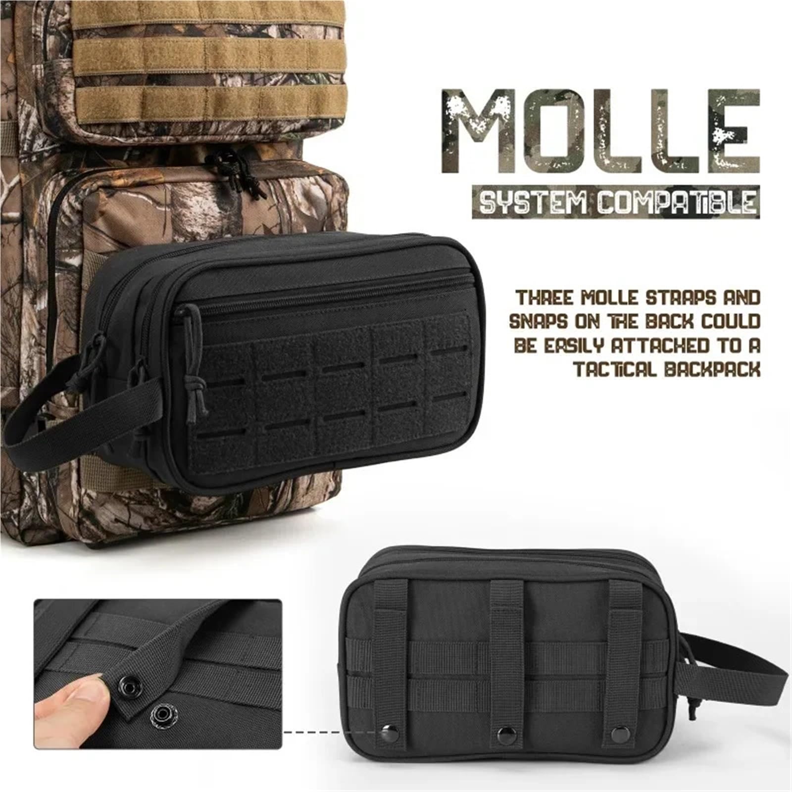 Neceser Neceser for Hombre, Bolsa de higiene, Kit de Afeitado for Hombre, Bolsa de Ducha de Viaje, Bolsas de Herramientas for Cintura, Bolsa pequeña con cinturón(Khaki)