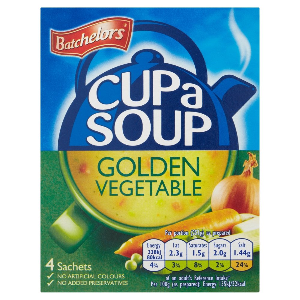 Batchelors Cup A Soup 4 Sachets - Golden Vegetable, 82 g (B01K8TFWNW) Amazon Price History, Amazon Price Tracker