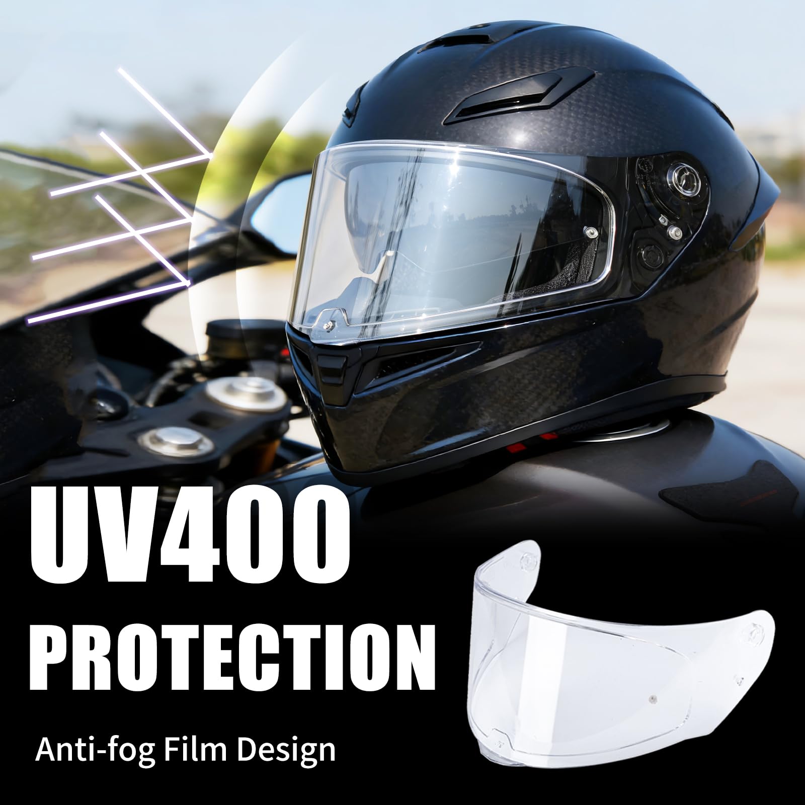 Viseras de casco de repuesto para visera de casco Assault/Rapid/Stream (transparente)