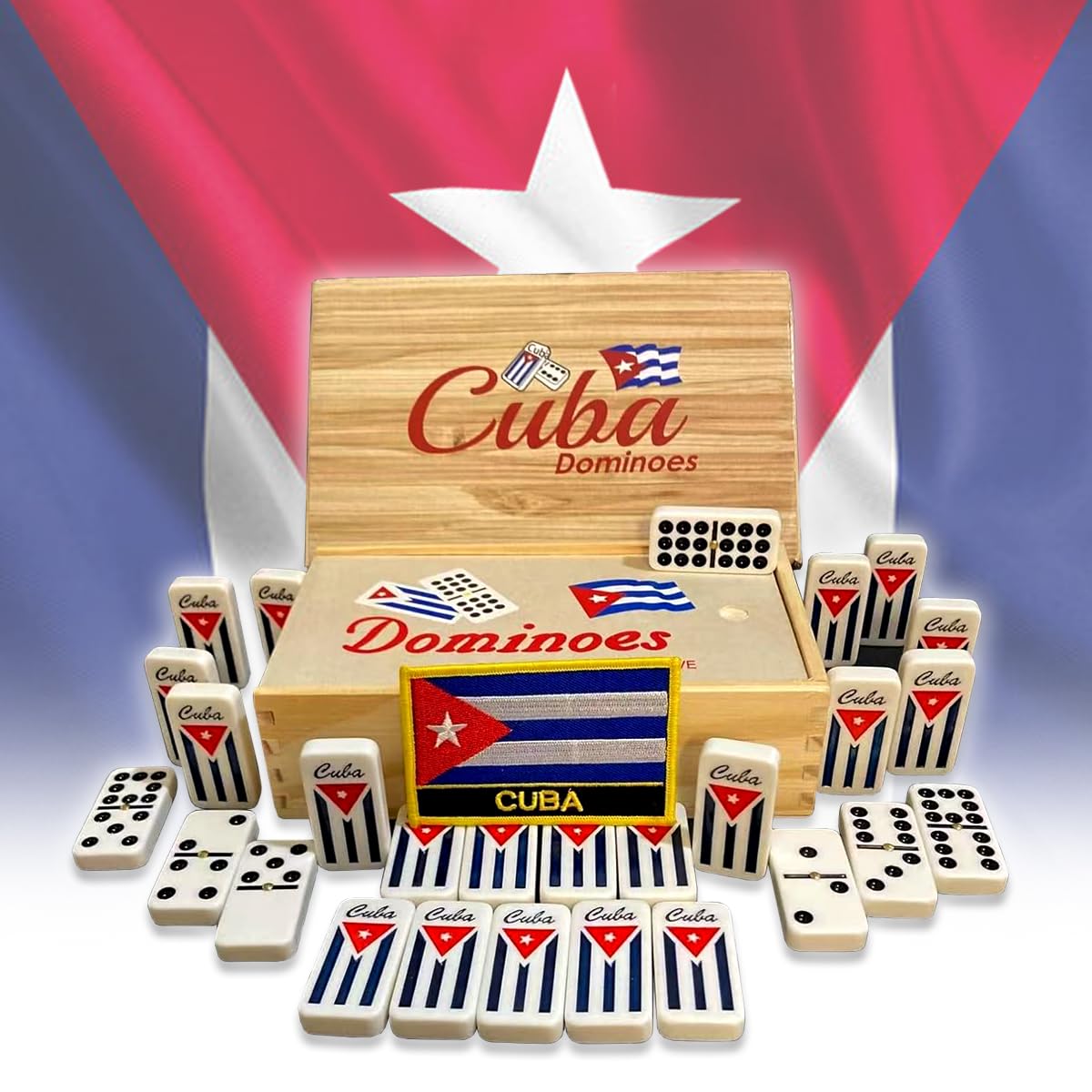 Juego de dominó cubano doble nueve con parche cubano, conexión cultural de calidad y estilo clásico de dominó cubano