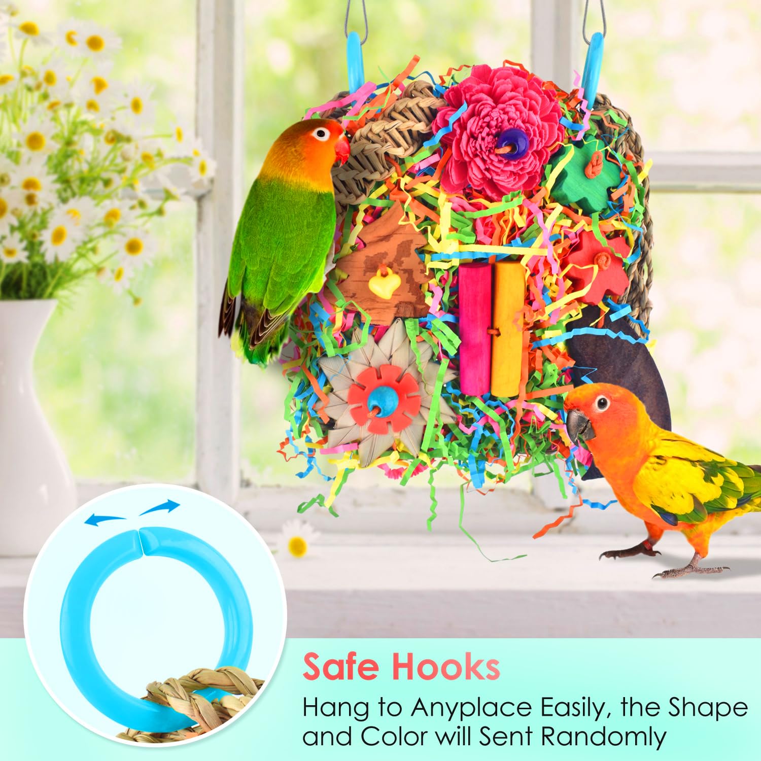 KATUMO Bird Toys, Parakeet Toys Bird Grass Mat Parrot Shredder Toys Lovebird Forage Toys for Cockatiel Conure Lovebird Parakeet Small-Medium Birds - image 4