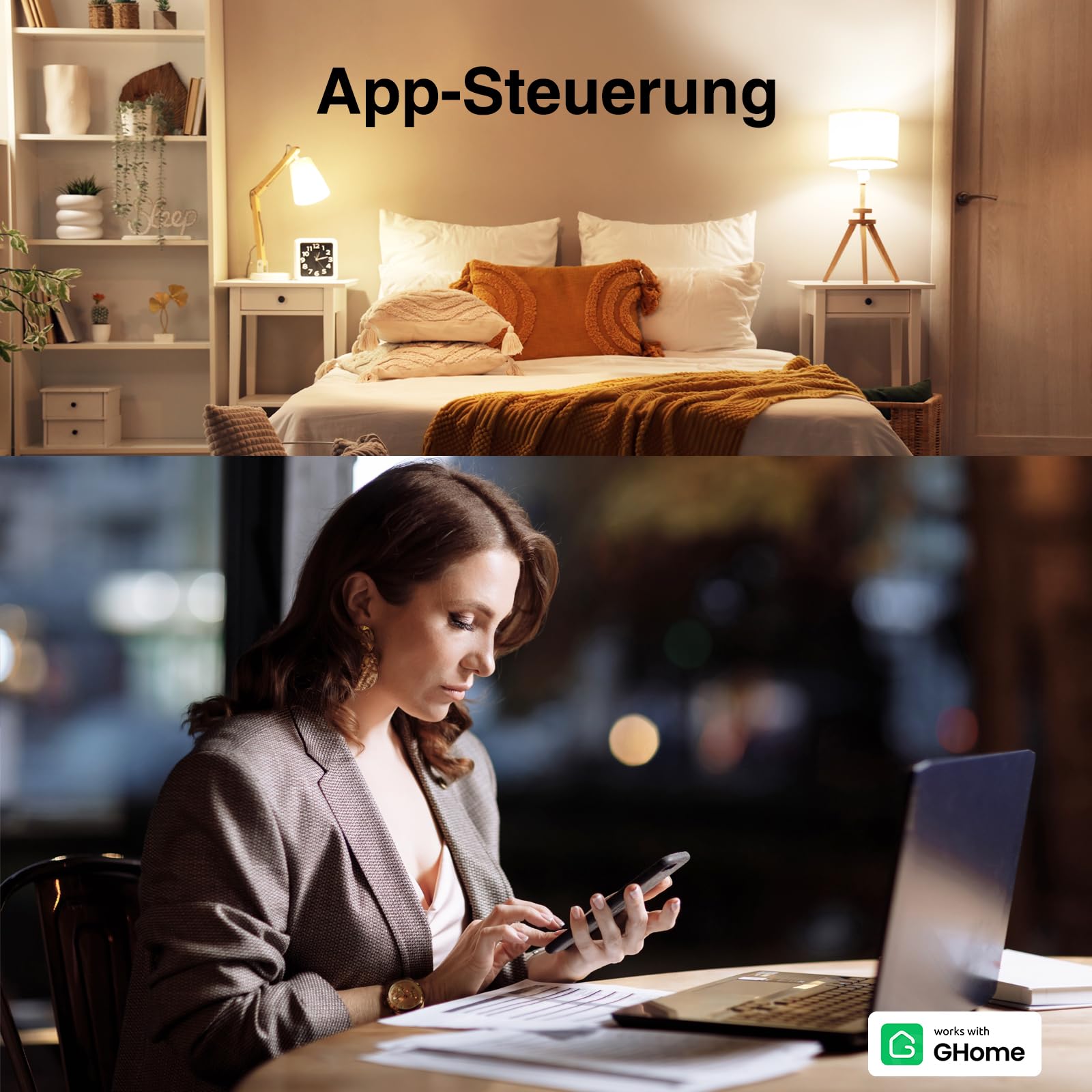 GHome Smart WLAN Steckdose 16A, Smart Home Plug Funktioniert mit Alexa/Google Home, Stromverbrauchsmessung, App- & Sprachsteuerung, Zeitplan und Timer steckdose, 4er Pack,NUR auf 2.4GHz WiFi