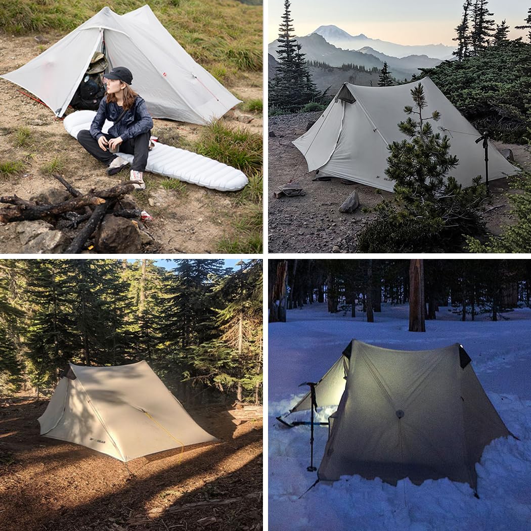 ROOMEDAL 3F UL Gear Lanshan PRO Lanshan Ultralight Tent 3-Season Backpacking Tent for 1-Person or 2-Person, Waterproof Professional Tents for Camping, Trekking, Kayaking, Climbing, Hiking