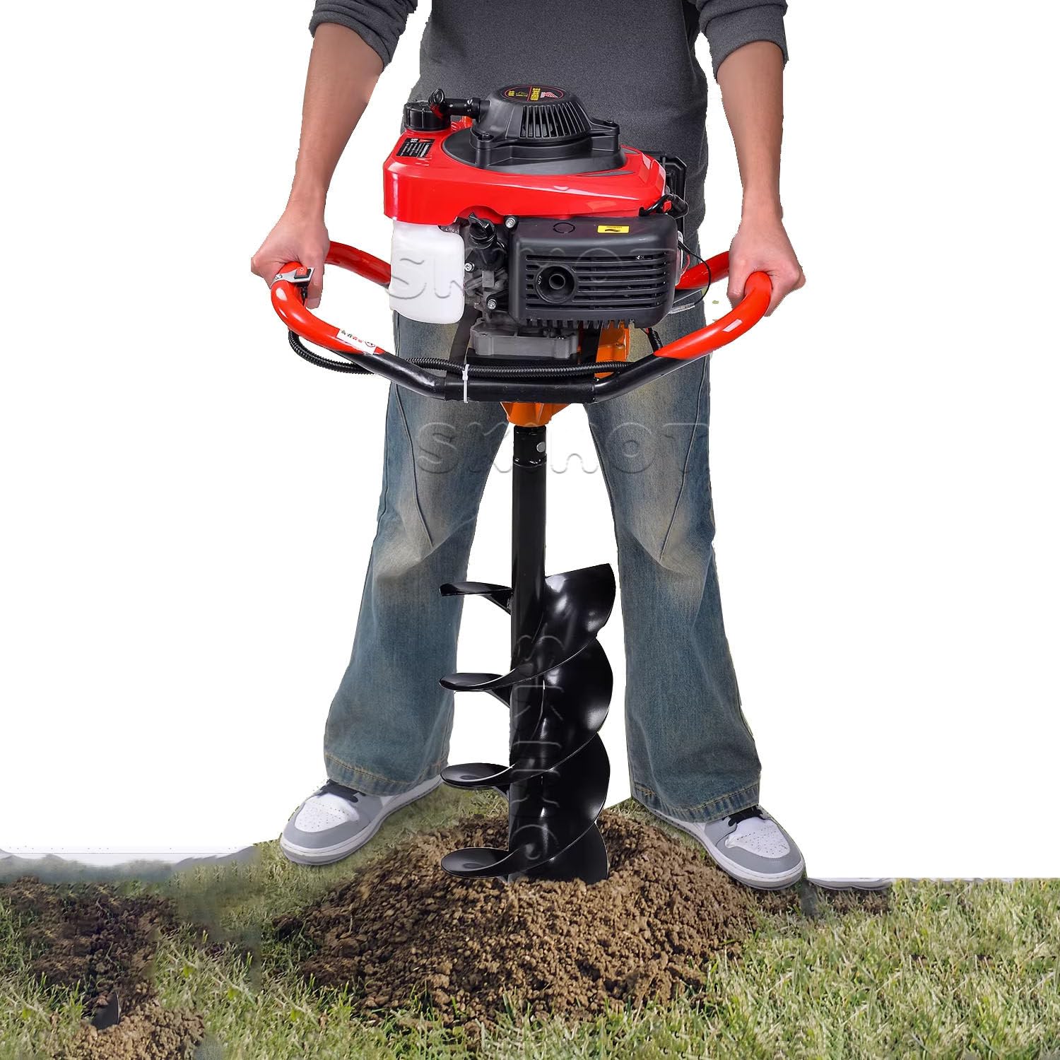 Mototrivella a Scoppio,Trivella Mano Manuale,999cc 4 Tempi, Regolazione velocità Continua, Punte Robuste,per Uso Domestico e Fai da Te nel Giardino e Campi 15cm
