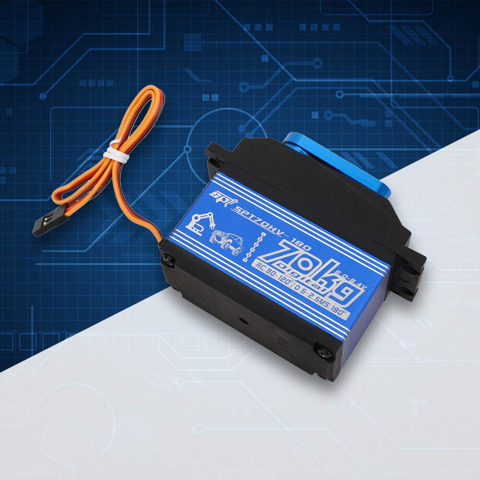 Voluxe RC Servo, Analog Servo, für 1/5 SPTZOHV180W 70KG Fernbedienung RC Car RC Spielzeug Zubehör Wasserdicht für Rc Flugzeug Rc Spielzeug(Black)
