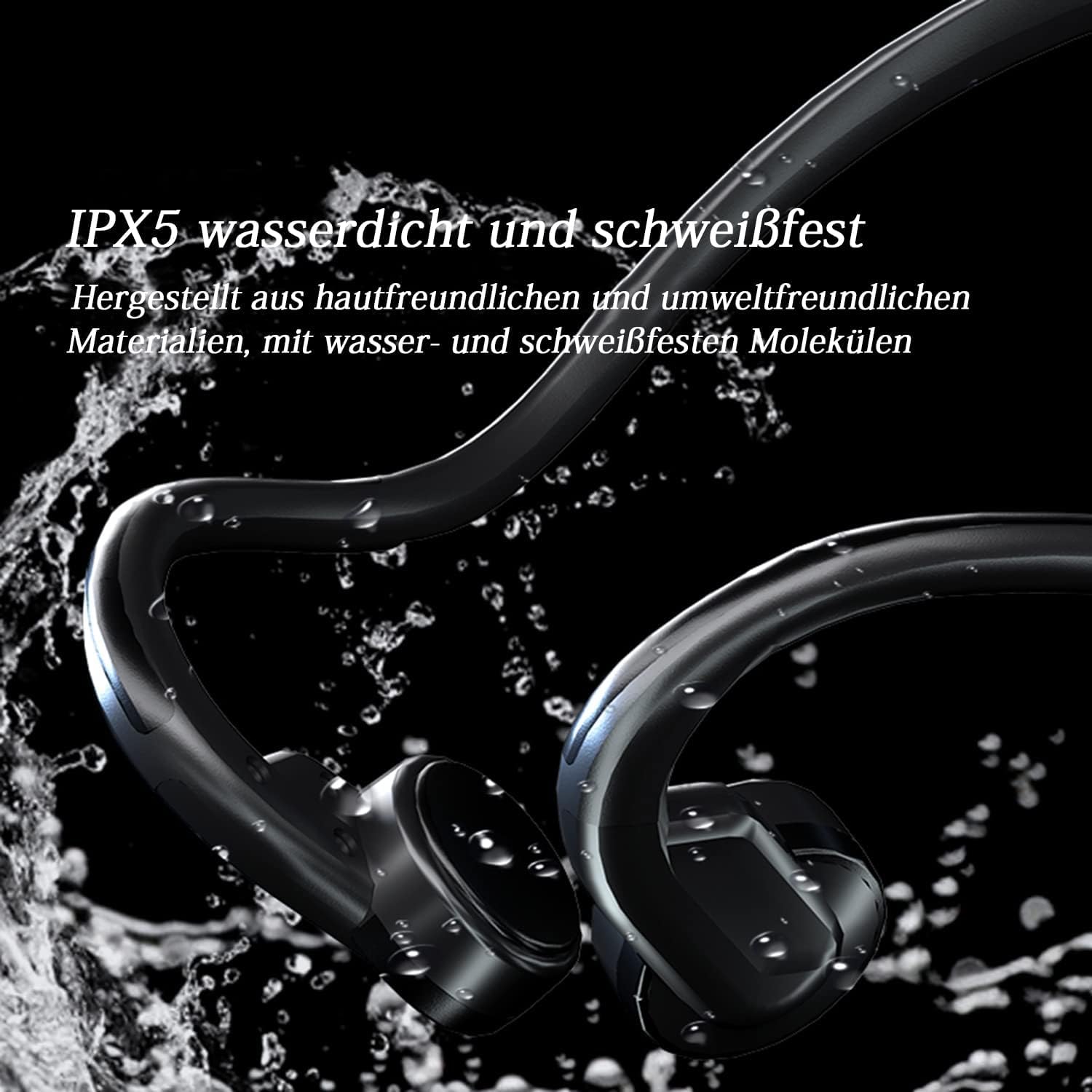 knochenleitungskopfhörer mit Kabel, Typ C-Stecker Knochenleitungskopfhörer Mit Mikrofon-Stereo, IPX5 wasserdichte Kabelführung Outdoor-Sport-Headset
