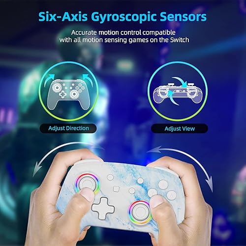 Miniatura 3 de NexiGo Controlador inalámbrico (sin zona muerta) para SwitchSwitch LiteOLED, controladores Bluetooth para Nintendo Switch con vibración, movimiento,