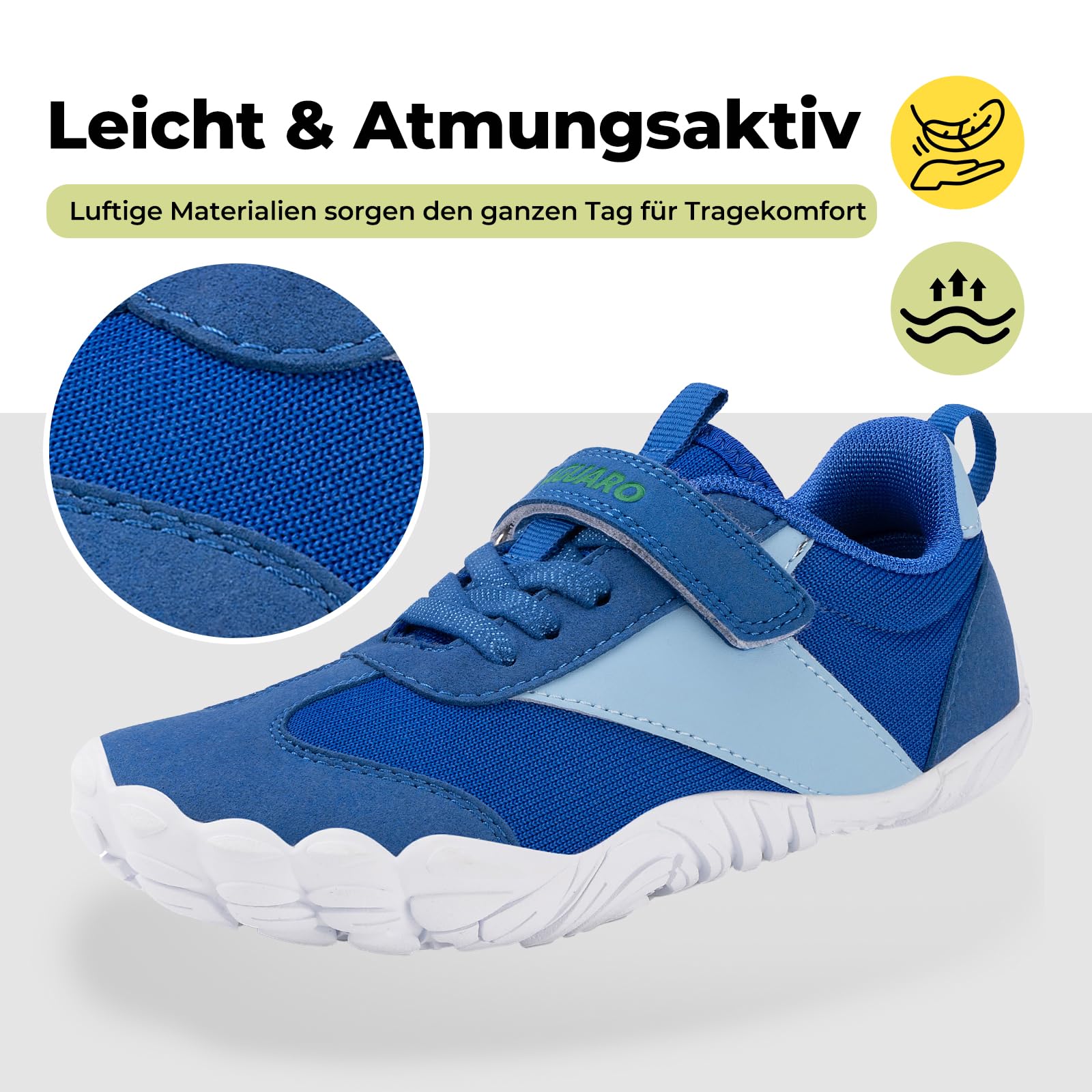 SAGUARO Barfußschuhe Kinder Weich Atmungsaktiv Barfuß Sneaker mit Breite Zehenbox, Gr. 25-36