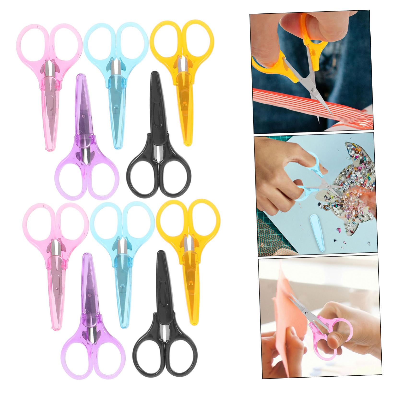 40 Pièces Ciseaux de Bureau Multifonction Résistants à Usure Ciseaux à Papier Ronds pour Travaux Manuels et Coiffure et Portables