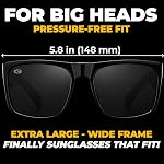 GRINDERPUNCH XL Sunglasses for Men Big Heads Wide Extra Wide Polarized UV400 Driving Fishing Sunglasses Large Fit Mens Shades