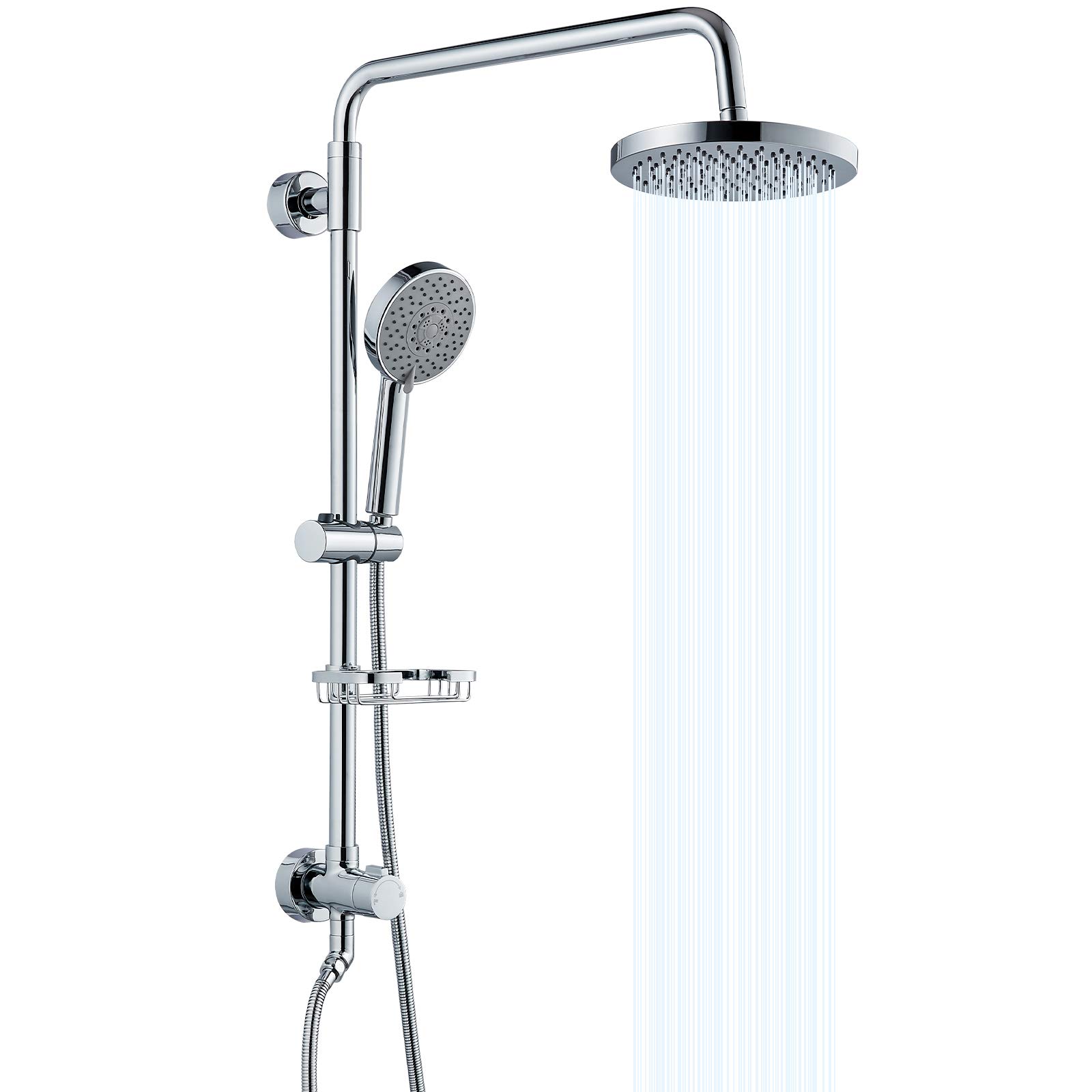 Buy Airuida Brass Retrofit Shower System Chrome Polish 8 Inch ABS Rain