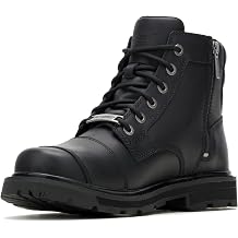 Men's Rambert Lace Black Leather Motorcycle Boots, D93913