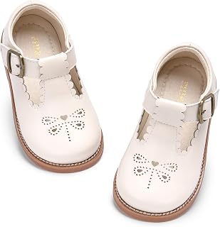 PHIRAMIN Toddler Flower Girl Dress Shoes - Little Girl Mary Janes Flats Wedding