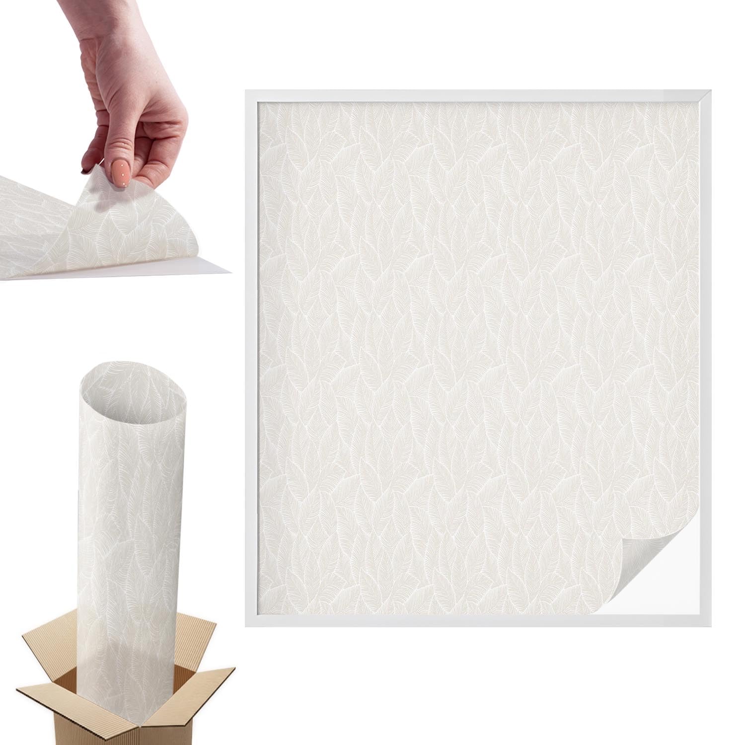 Film pour vitre 100x116 cm adhésif vitrail PVC élégance végétale pour chambre