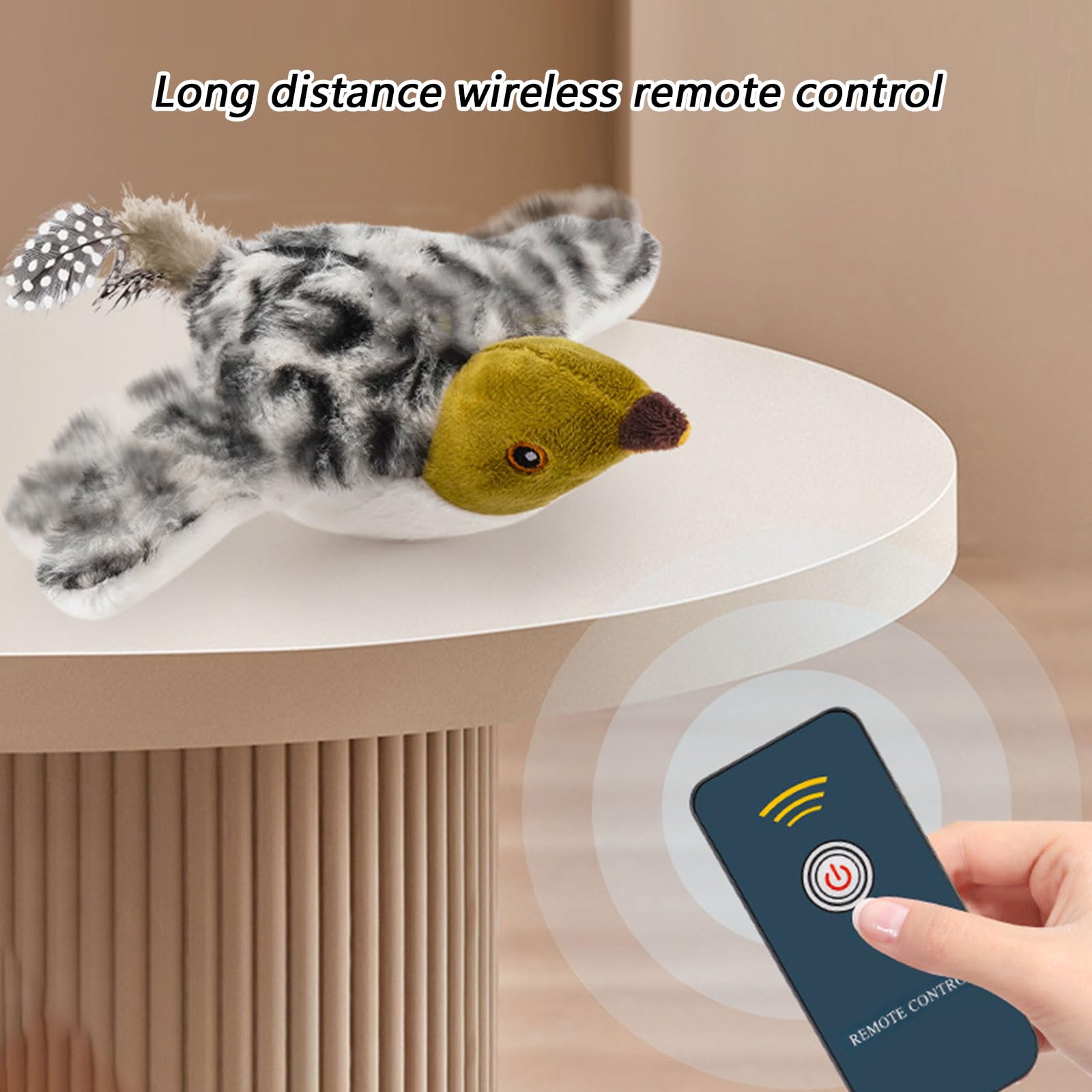 Smarted Jouet électrique pour chats activé par le mouvement Simulation d'oiseau Jouez en toute sécurité Rechargeable Fonctionnement silencieux Jouet interactif pour chats