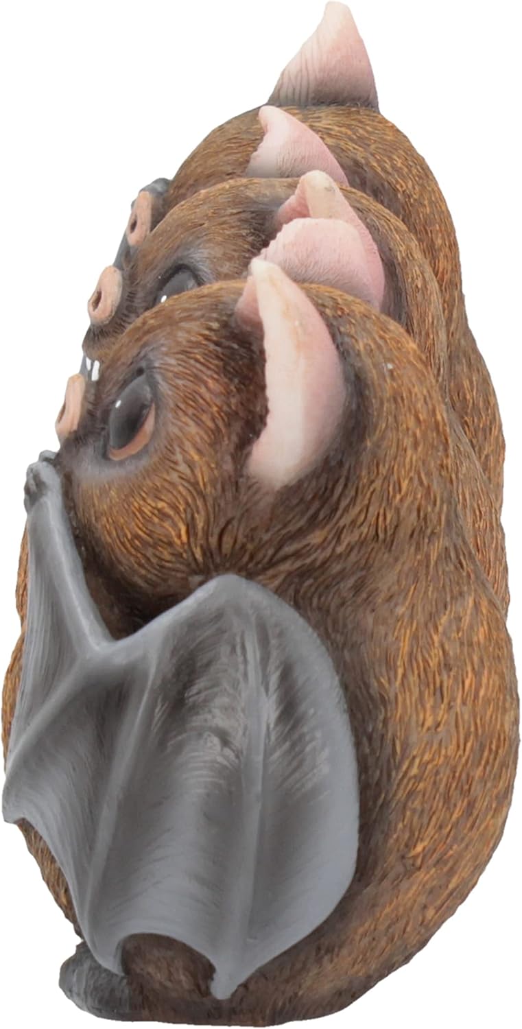 Nemesis Now B4473N9 Three Wise Bats 8.5cm Figurines, Brown