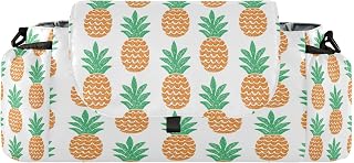 Flradish Fun Pineapple Baby Stroller Organizer with 2 Cup Holders Universal Adjustable Shoulder Strap Detachable Stroller Caddy Accessories Bag for Bottle,Diaper,Phone, Keys,Toys