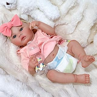Boneca Bebe Reborn Corpo de Silicone Menina Realista Pintado Original Pode dar banho (Menina Rosa)