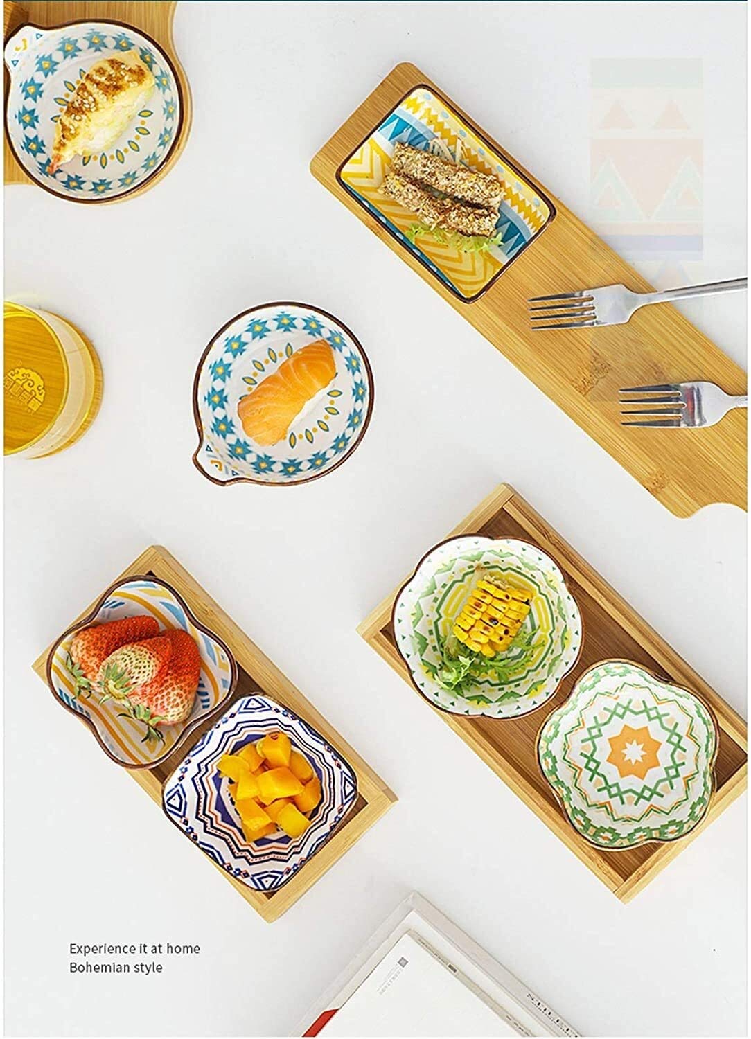 Confezione da 4 Bellissimi Piatti Multiuso in Ceramica per Salse/Ciotole per Salse, Mini Piatti durevoli, Piatti per condimenti per Salsa di