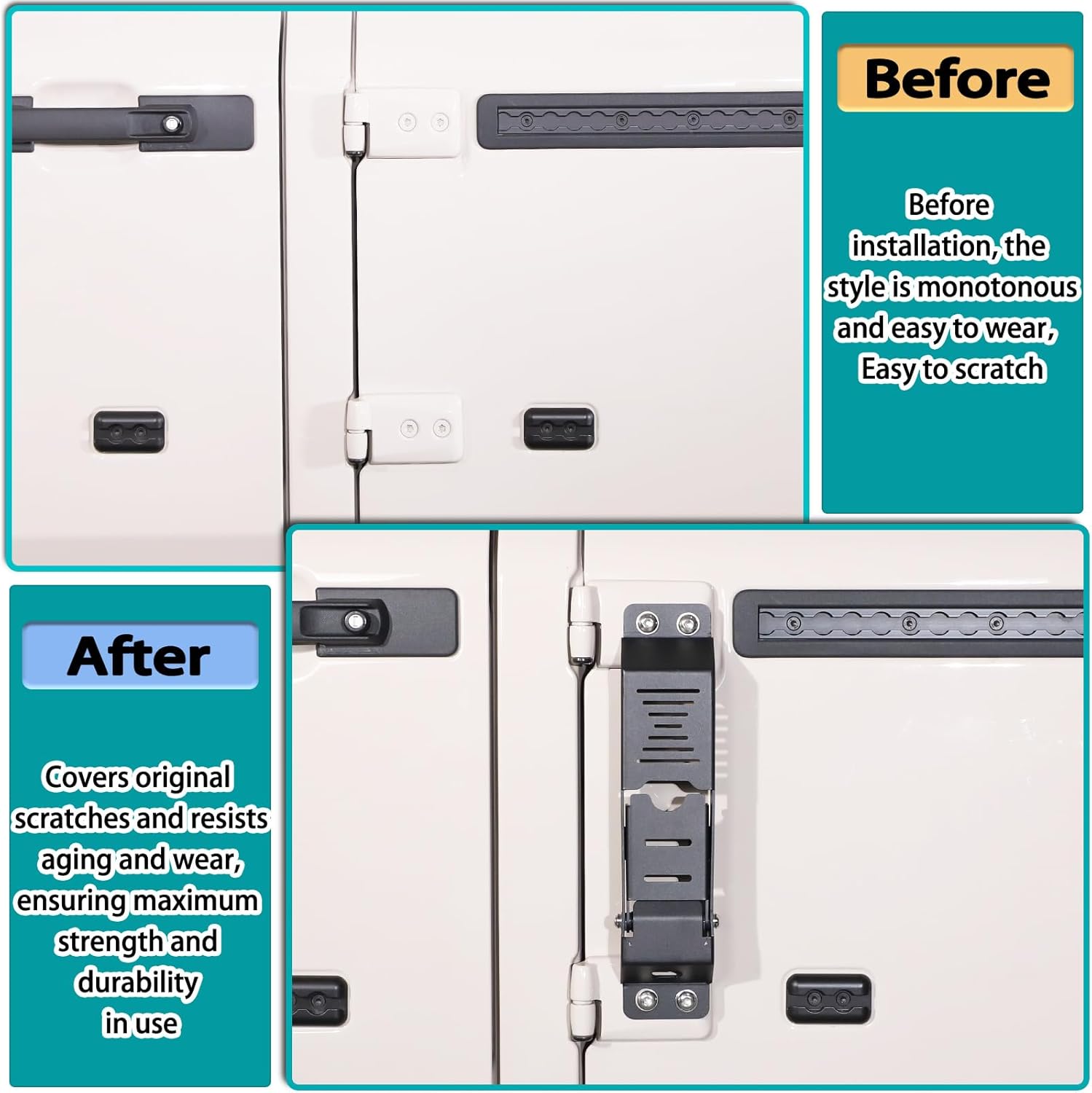 Car Door Hinge Steps Metal Folding Door Pedal Compatible with Ineos Grenadier 2020-2026 Folding Foot Pedal Rooftop Access External Accessories (Black)