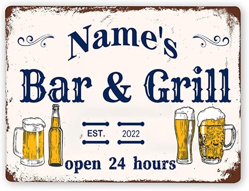 Letrero de metal personalizado con texto en inglés "Welcome to Bar", accesorios de bar, vintage, decoración de cueva para el hogar, bar