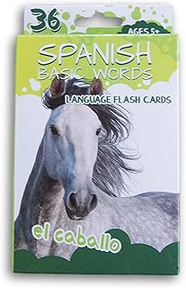 Spanish Flash Cards - Language Learning for Ages 6-12 - 36 Cards