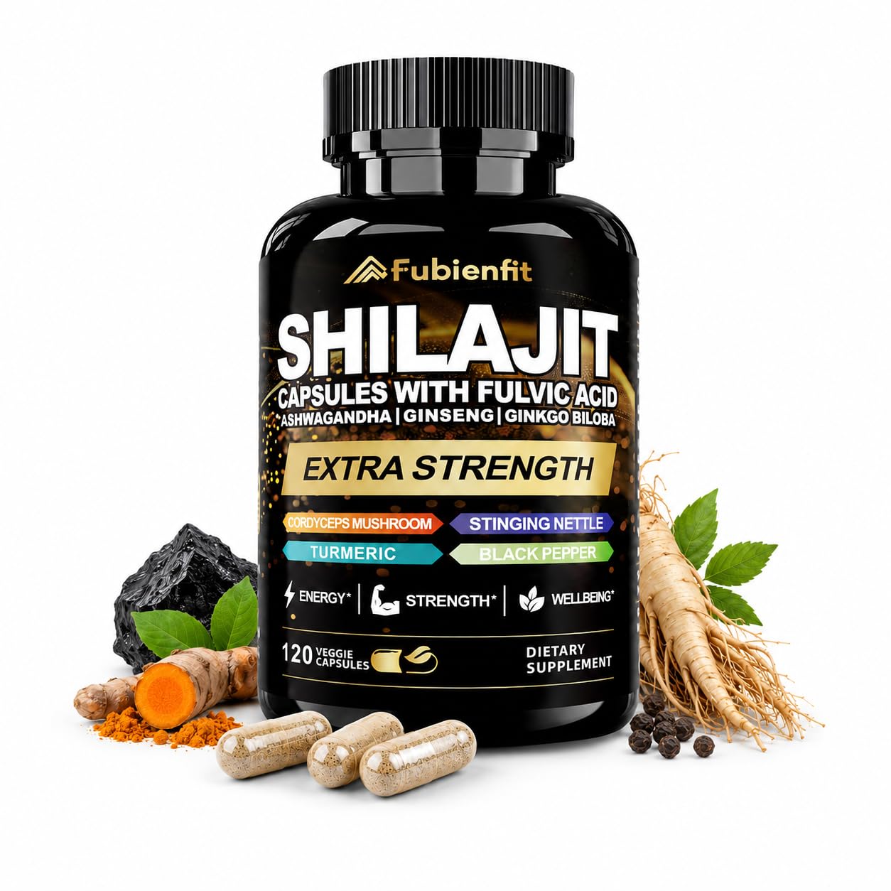 Shilajit Capsules for Men with Ashwagandha for Energy & Stamina Support