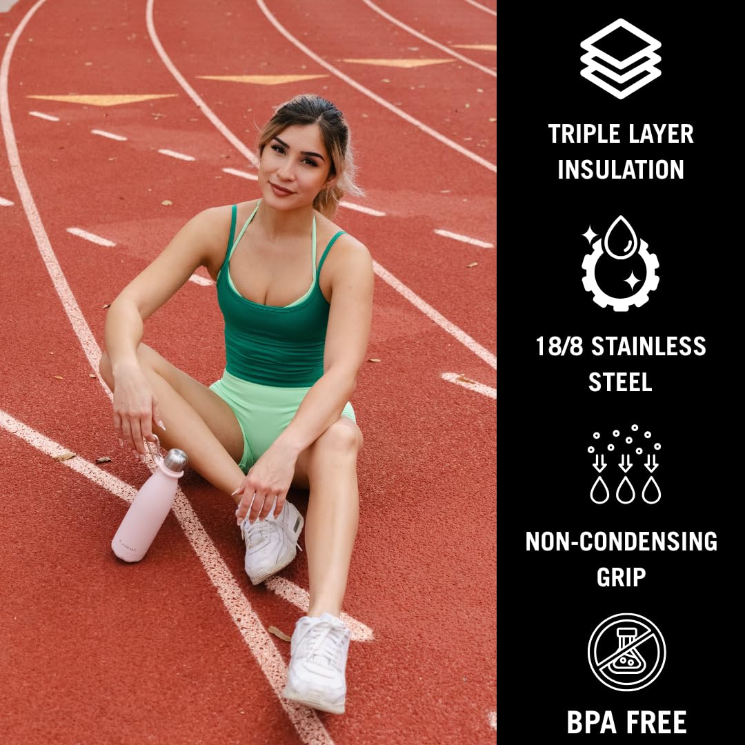 Best in Class - Borraccia termica a tripla parete, in acciaio inox, con manico incluso, bevande fredde per 24 ore e calde per 12 ore, a prova di perdite, con scritta "Make a Difference in the