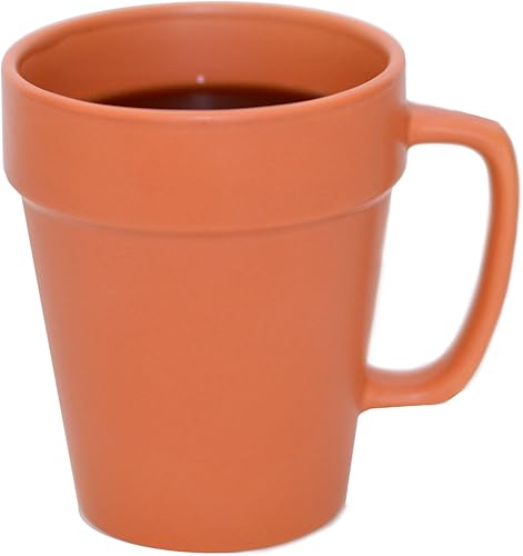 Miniatura 3 de Culver Taza de cerámica de 14 onzas, juego de 2 (color terracota)