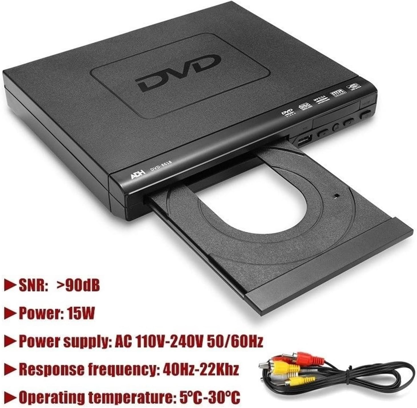Portable DVD Player Portable DVD Player for TV Support USB Port Compact Multi Region DVD/SVCD/CD/Disc Player with Remote Control Not Support HD Mobile DVD Player for Kids