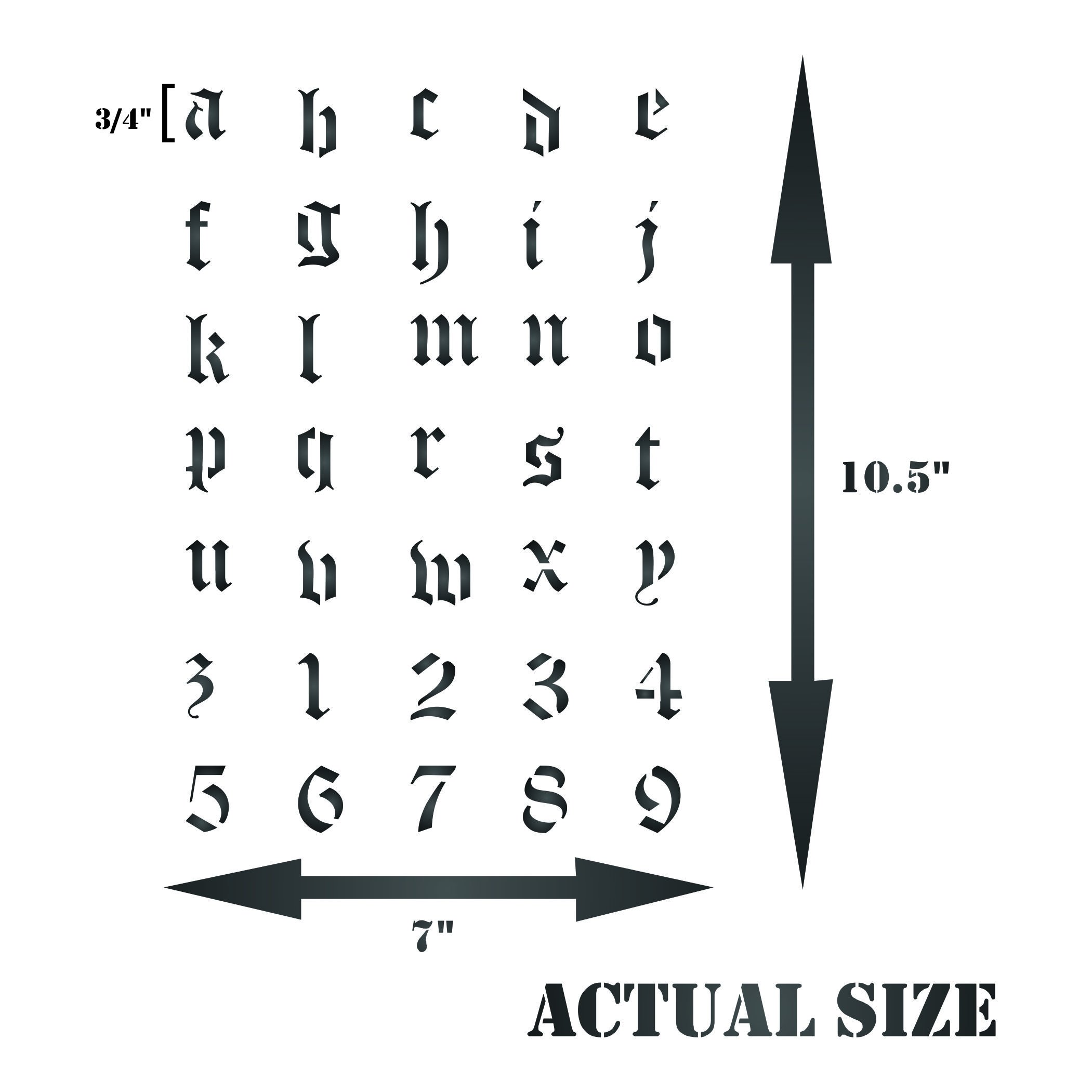 Old English Buchstabe Schablone, wiederverwendbare Schablonen für Malerei – Beste Qualität Scrapbooking Alphabet Ideen – Verwendung auf Wände, Böden, Stoffe, Glas, Holz, Karten, und mehr... m