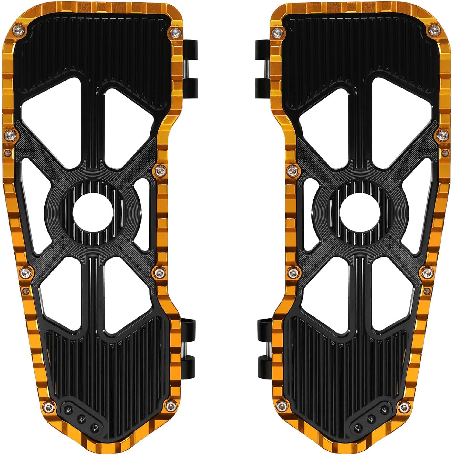XMT-MOTO Front Driver Footboard Floorboard Fit for Harley Street Glide 2009-2025 Black Gold